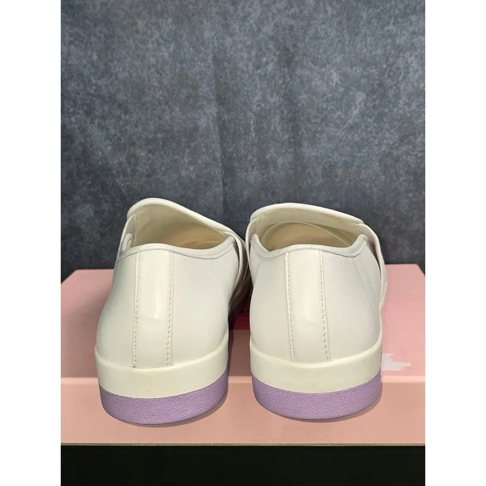 NWB Kate Spade Sandy Slip On Sneaker White Purple Leather Size 10‎ S280061